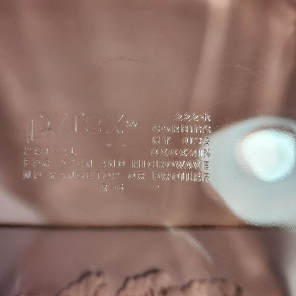 Pyrex Cranberry Visions 2 Qt. Glass Square Cake Pan Dish 222-R Vintage 80s 8x8x2 - Picture 6 of 6